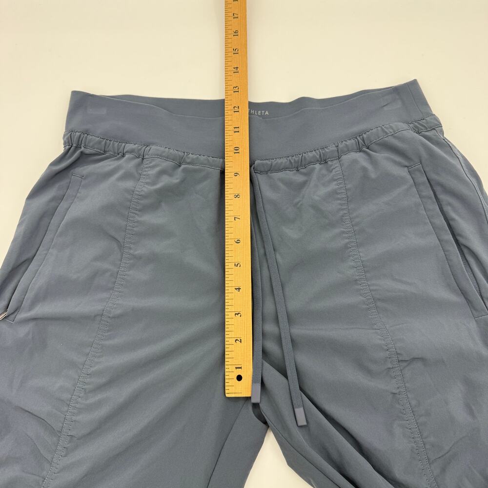 ATHLETA Attitude Jogger Pant Ruched Sz 14 Blue Grey Lightweight Athleisure Yoga - Picture 9 of 11